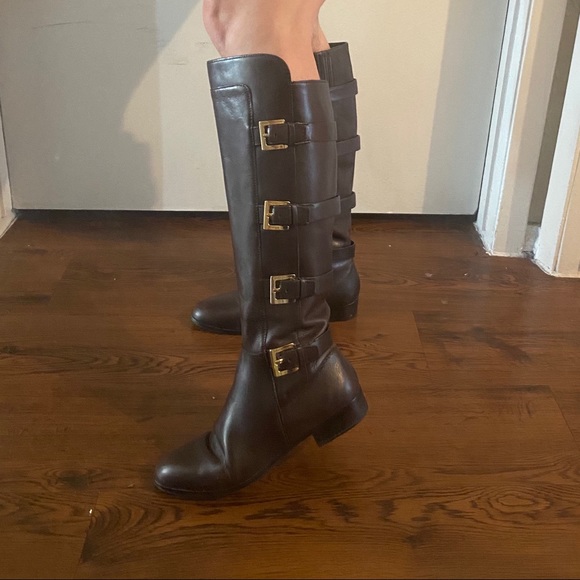 Michael kors brown leather boots - Picture 1 of 5